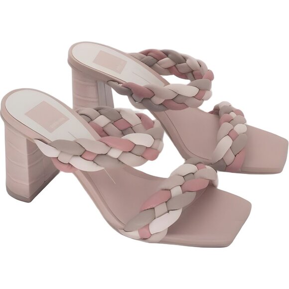 Dolce Vita Pink Rose Multi Braided Heels Size 7M Fast Shipping - Picture 4 of 6